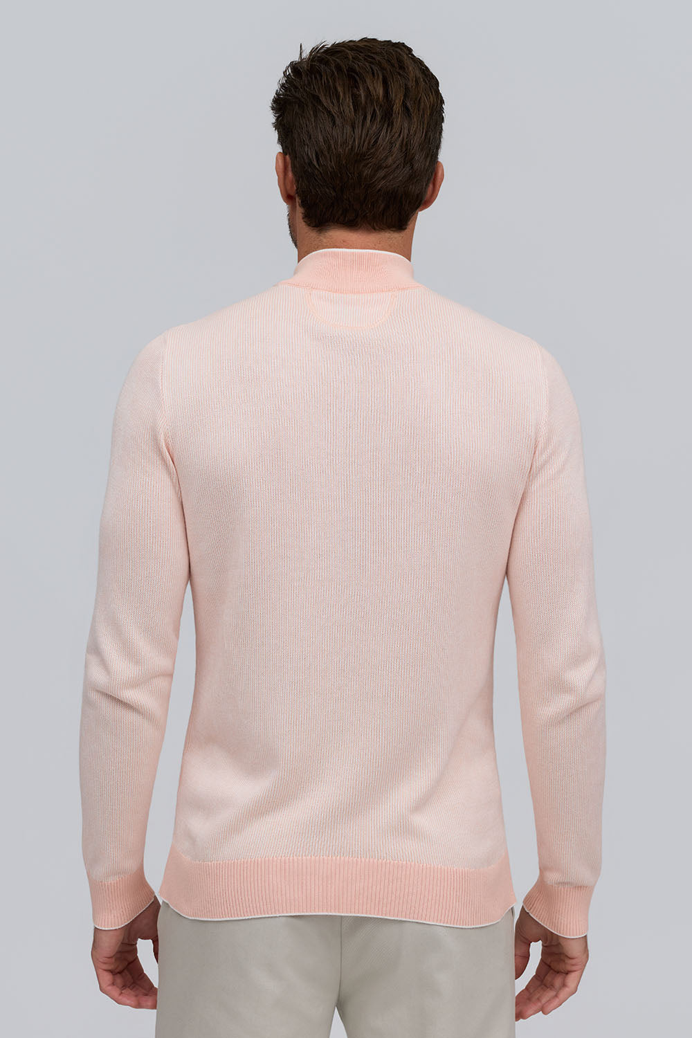 Mock Neck 1/4 Zip Sweater - Peach