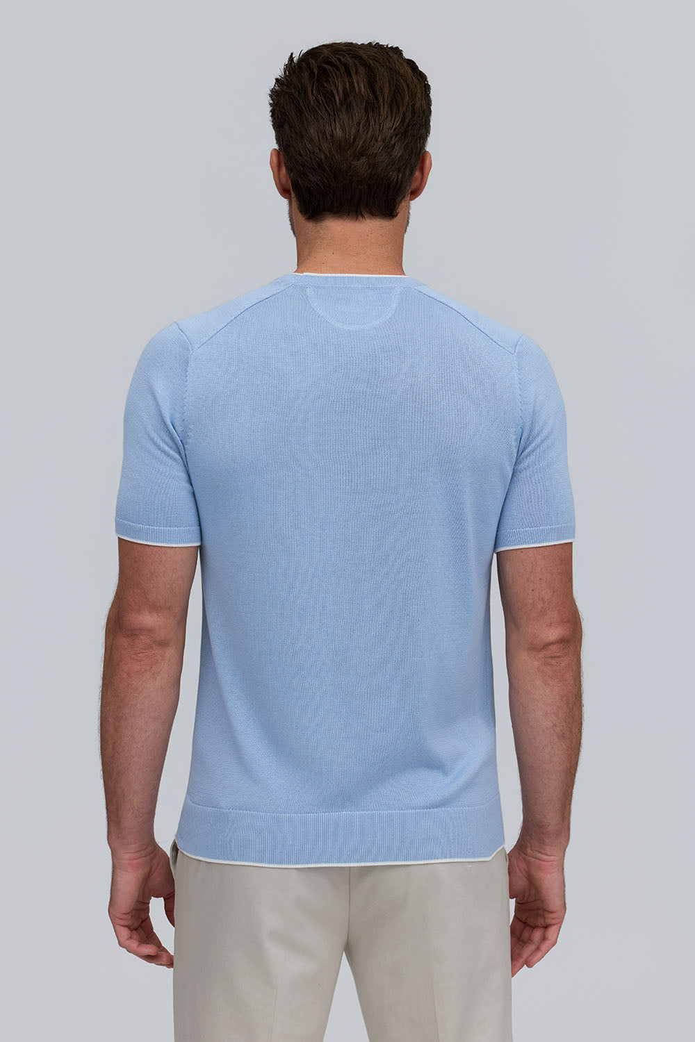 Double Collar Sweater Tee - Sky