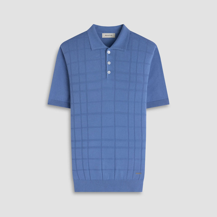 Grid Sweater Polo - Peacock