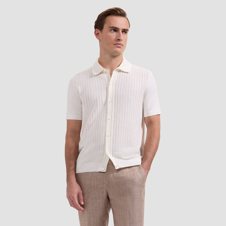 Basketweave Sweater Shirt - Chalk