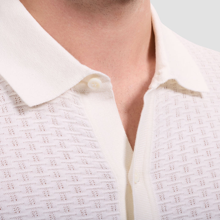 Basketweave Sweater Shirt - Chalk