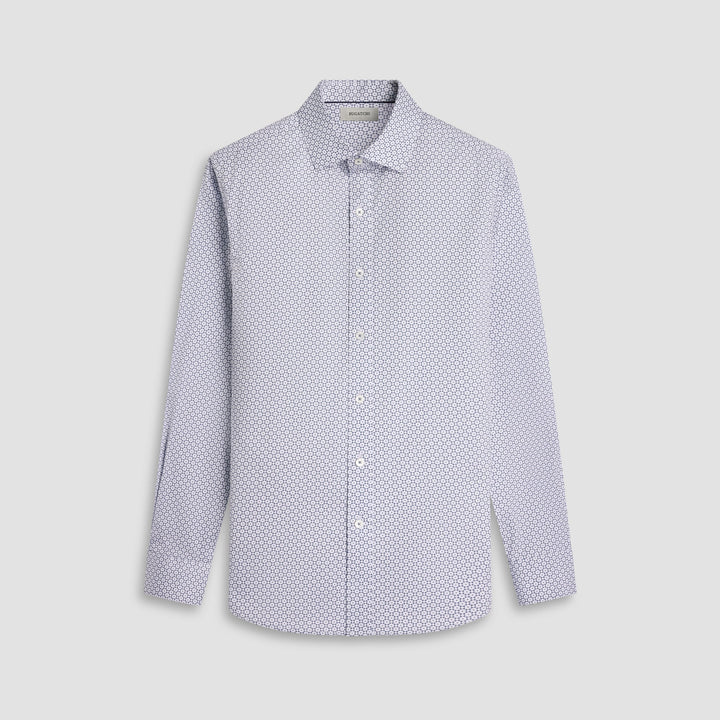 Axel Woven Twill Shirt - White/Navy