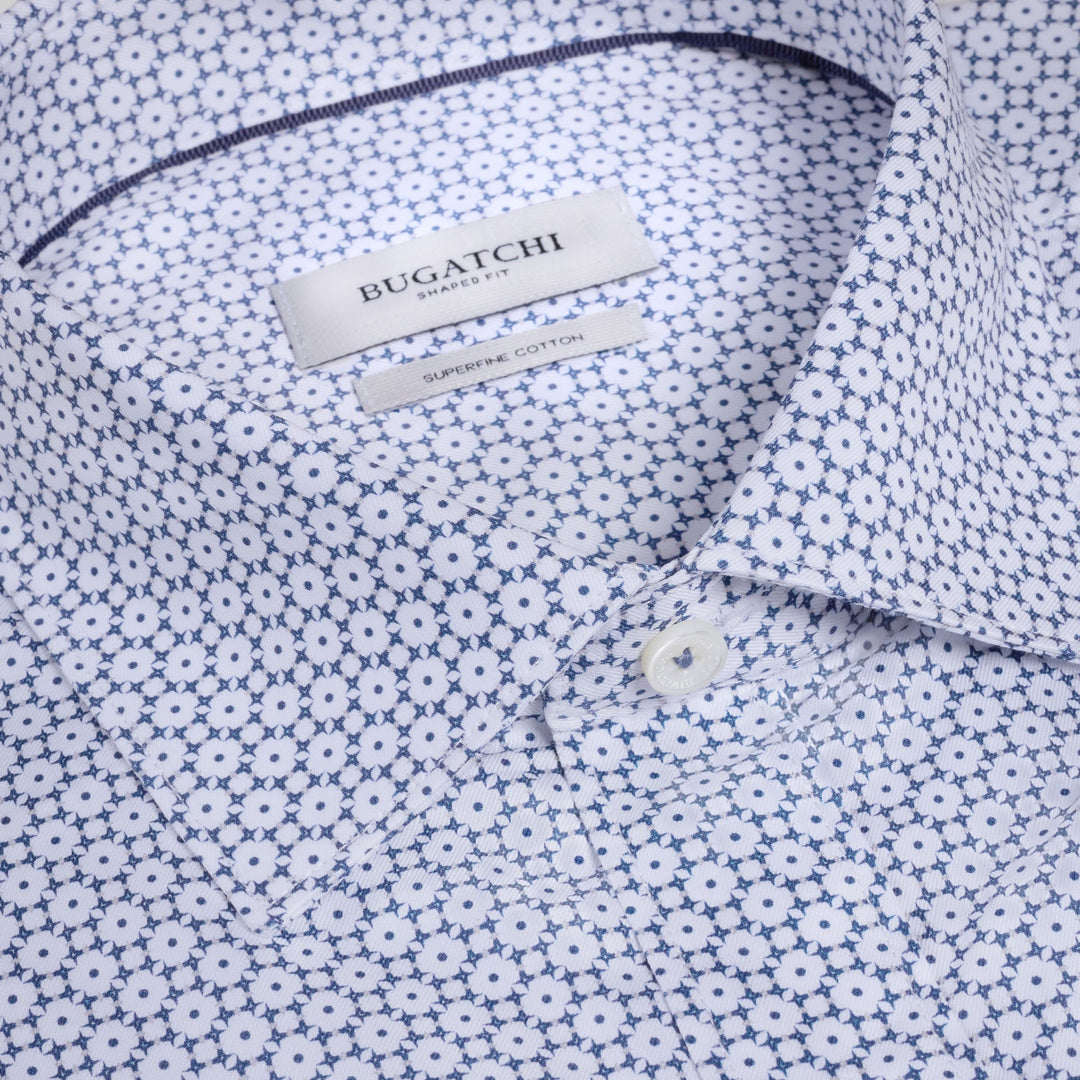 Axel Woven Twill Shirt - White/Navy