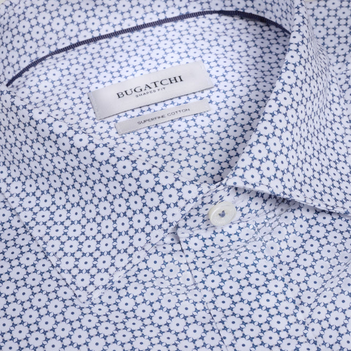 Axel Woven Twill Shirt - White/Navy
