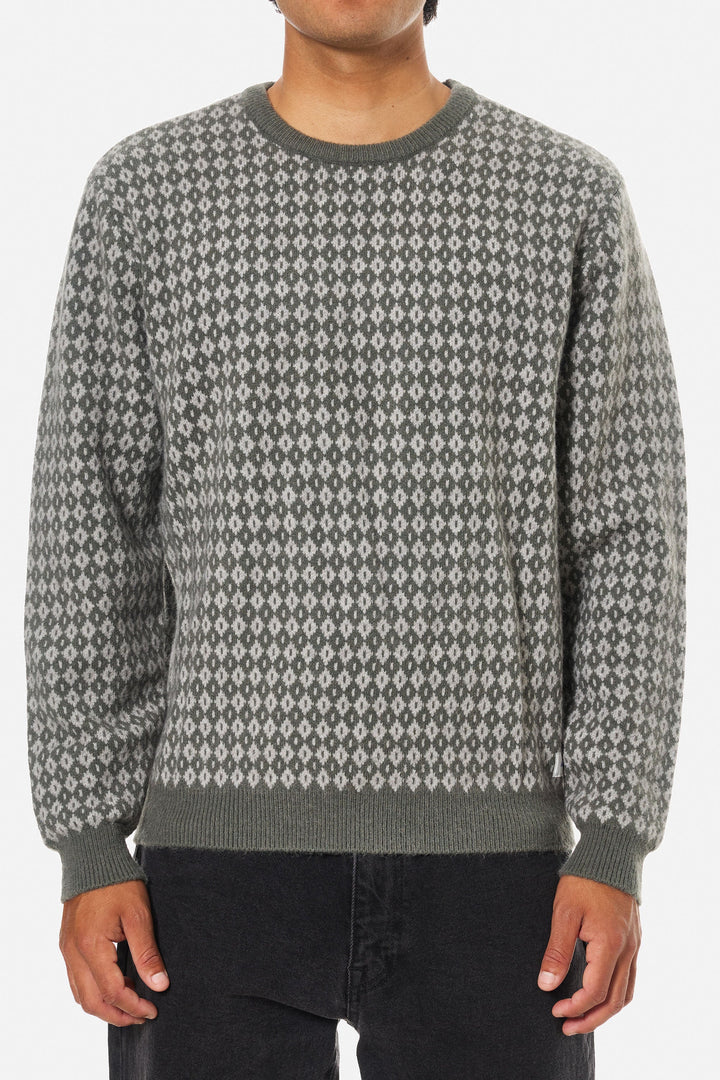 Check Sweater - Gray Green