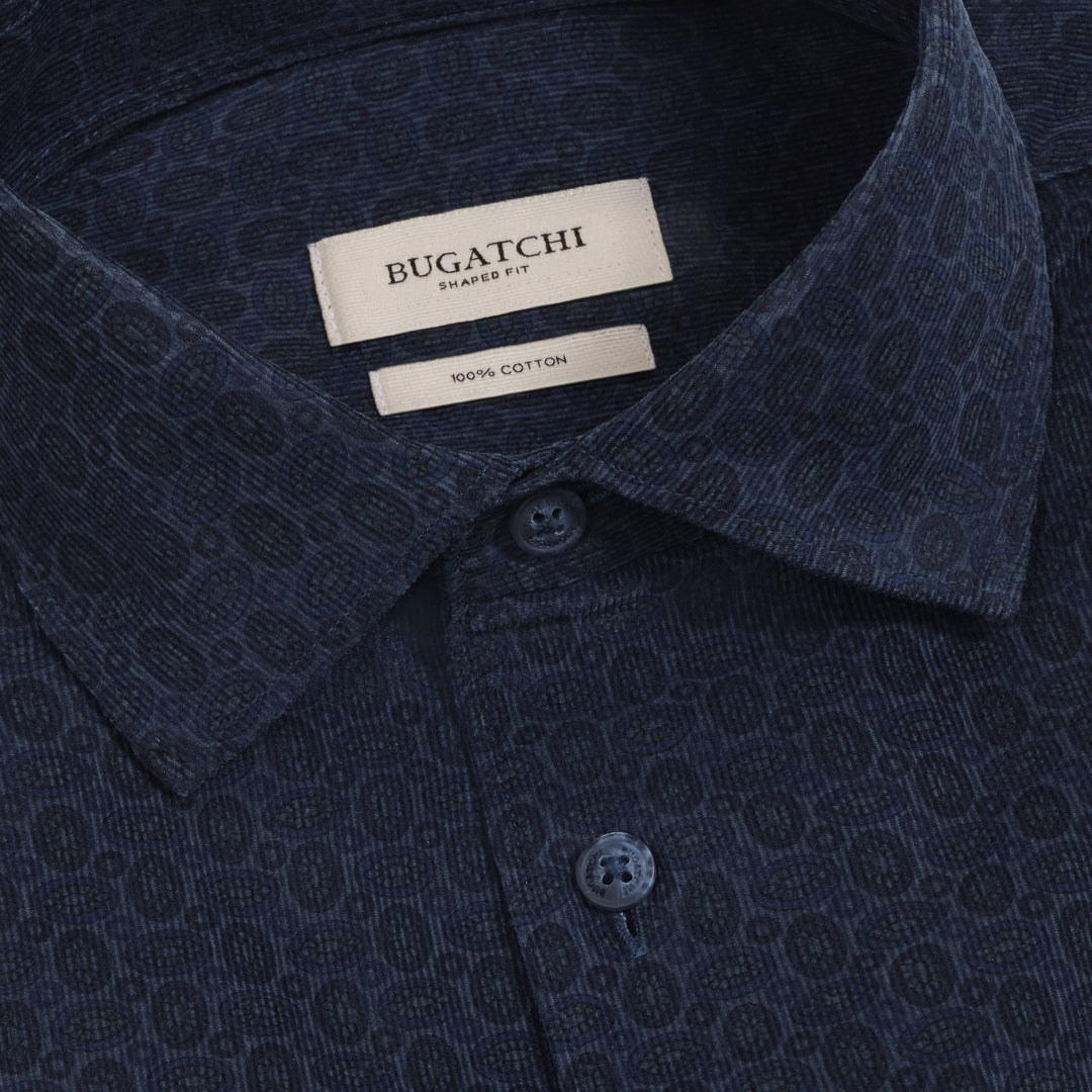 Alvin Patterned Woven Shirt - Navy