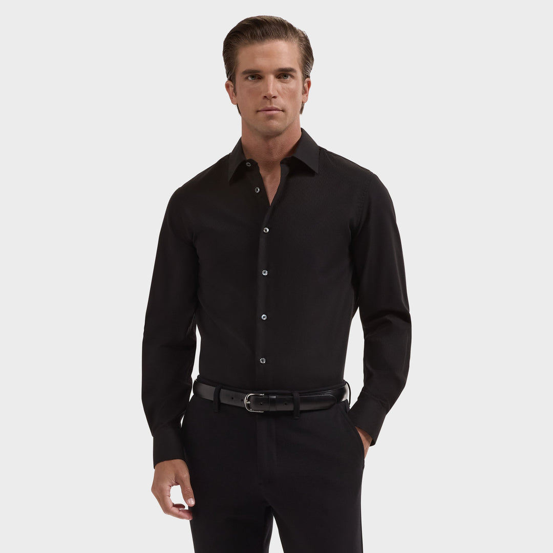 Julian Geometric Woven Shirt - Black