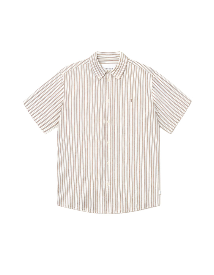 Les Deux Kris Linen SS Shirt - Walnut
