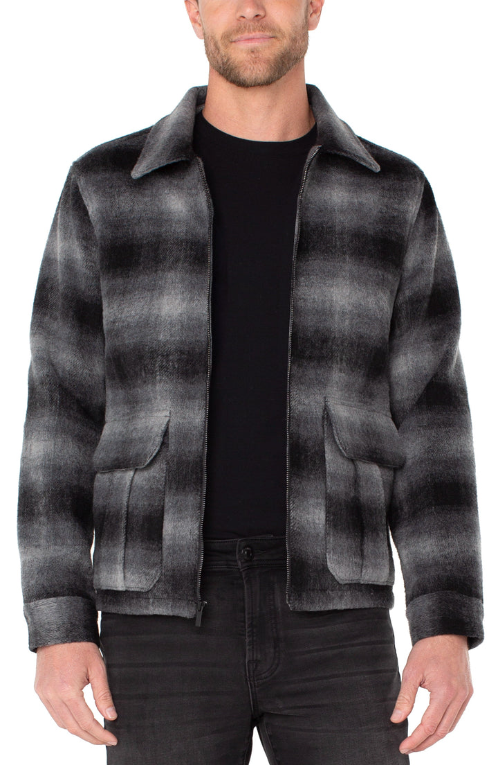 Plaid Zip Jacket - Charcoal
