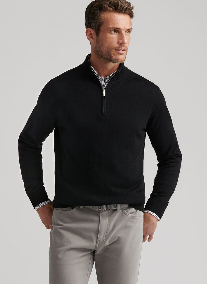 Autumn Crest 1/4 Zip Sweater - Black