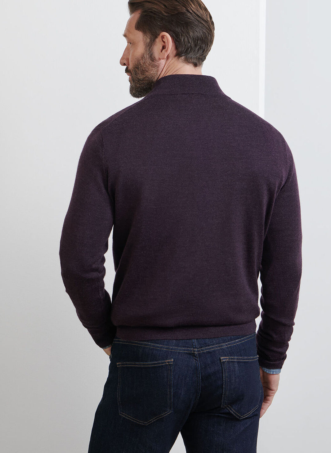Autumn Crest Suede Trim 1/4 Zip - Midnight Grape