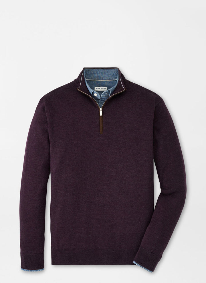 Autumn Crest Suede Trim 1/4 Zip - Midnight Grape