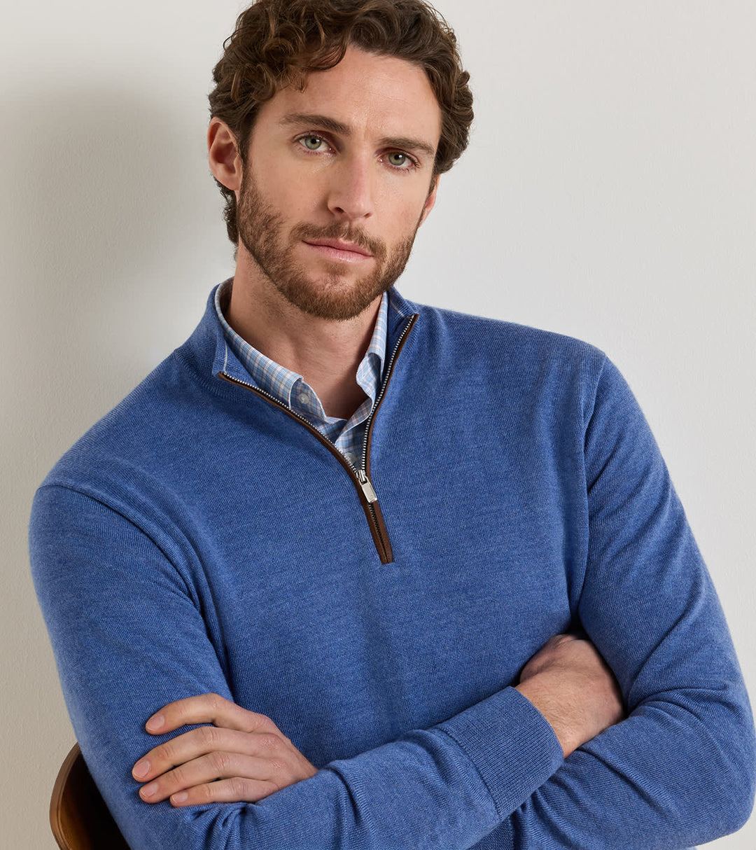 Autumn Crest 1/4 Zip - Crown Blue