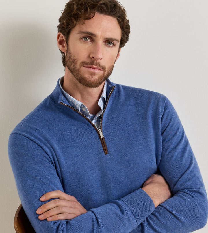 Autumn Crest 1/4 Zip - Crown Blue