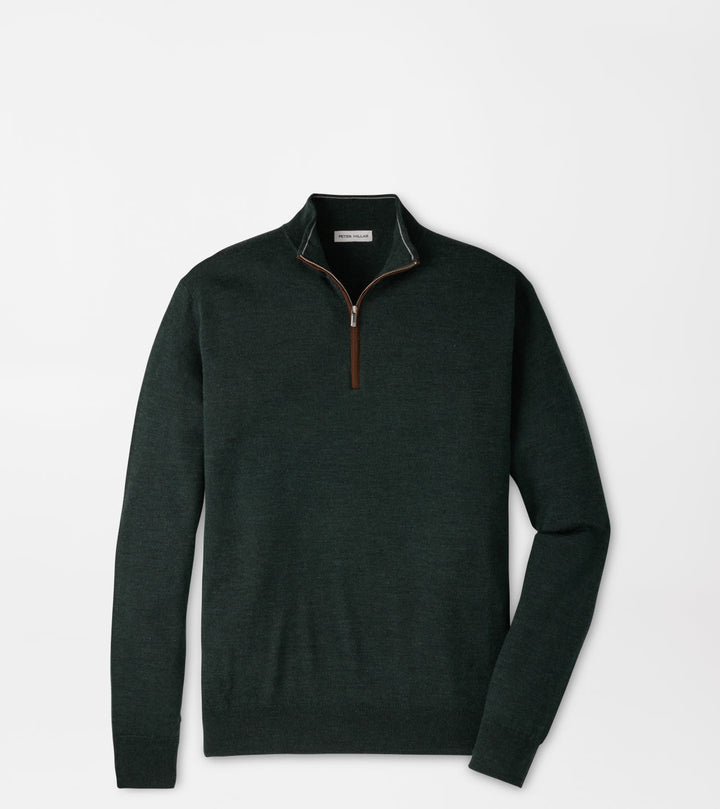 Autumn Crest Suede 1/4 Zip Sweater - Pine Brook