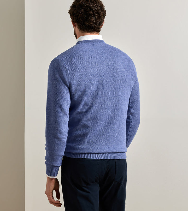 Autumn Crest Honeycomb Crew - Blue
