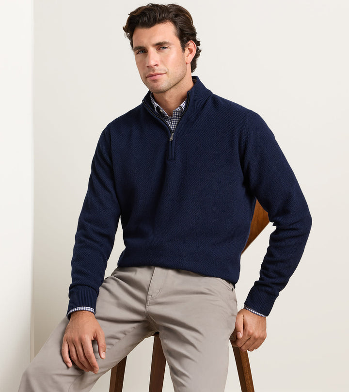 Crescent 1/4 Zip Sweater - Navy