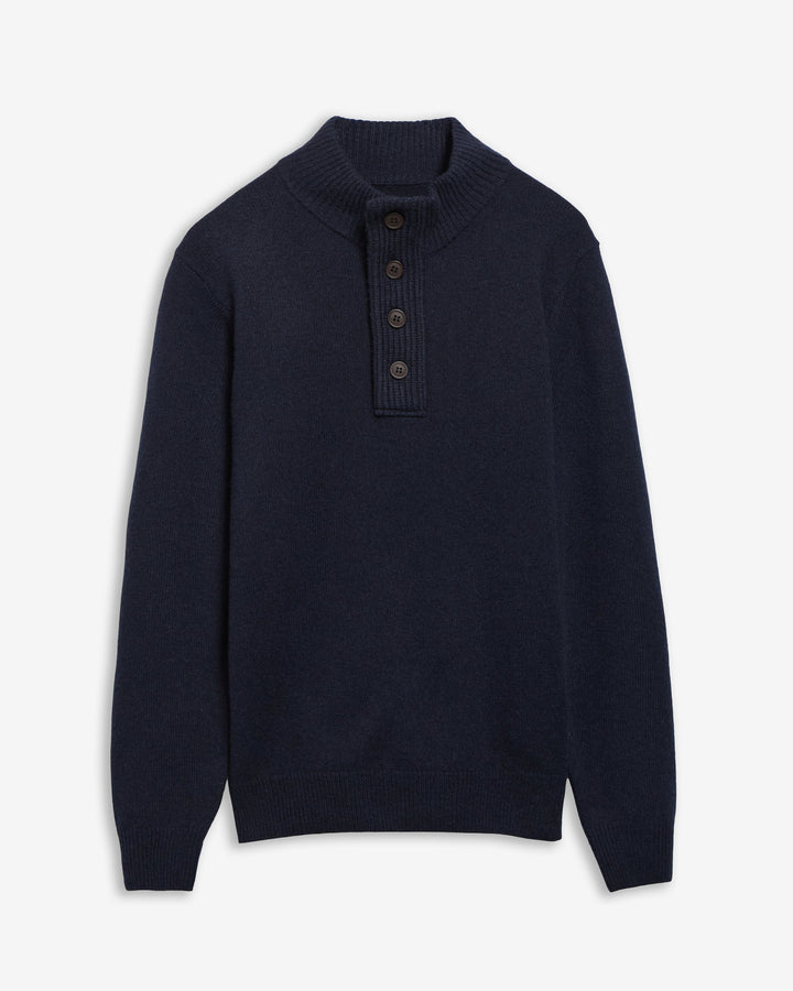 Patch Half Zip Sweater - Navy