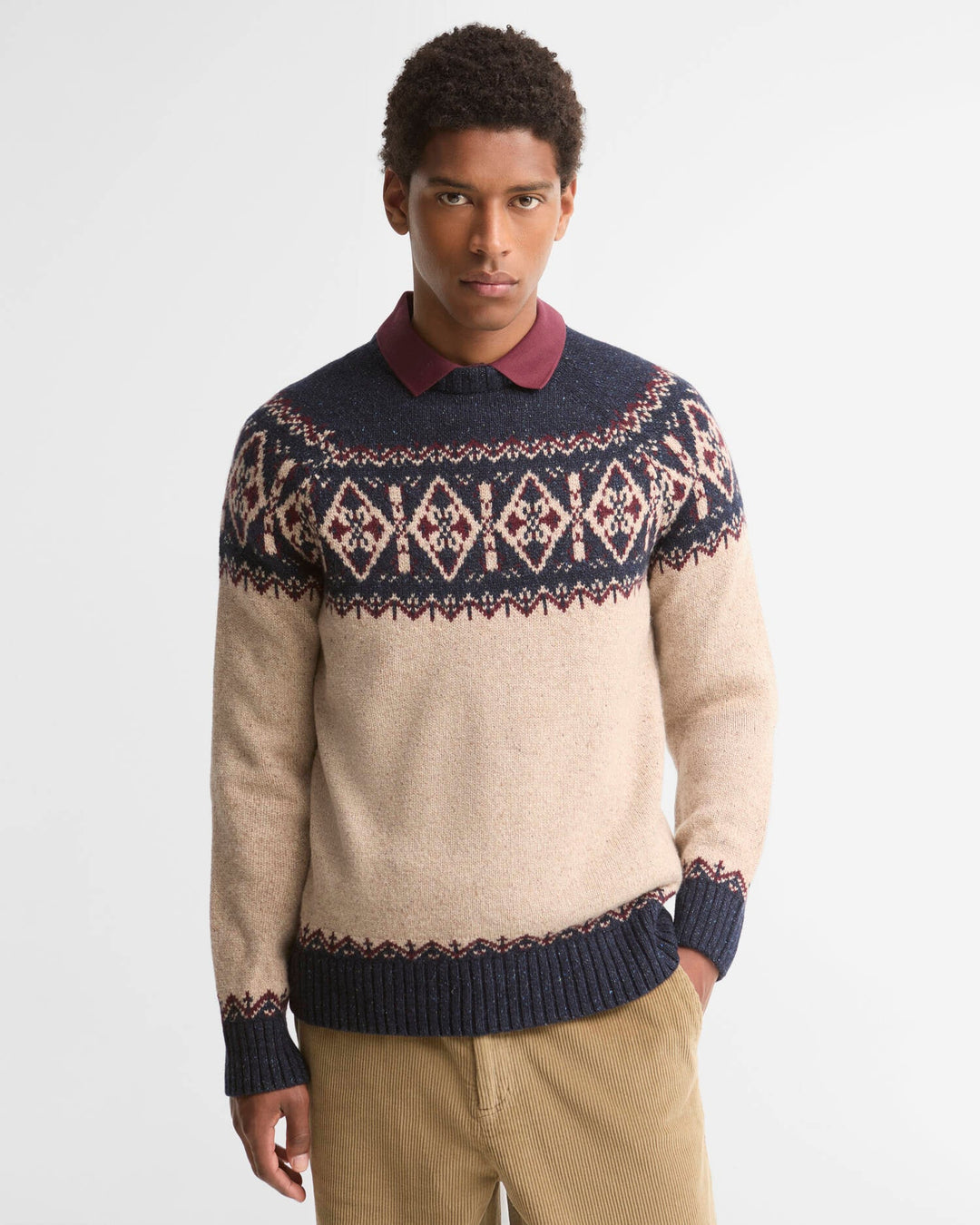 Tisbury Fair Isle Crewneck - Navy
