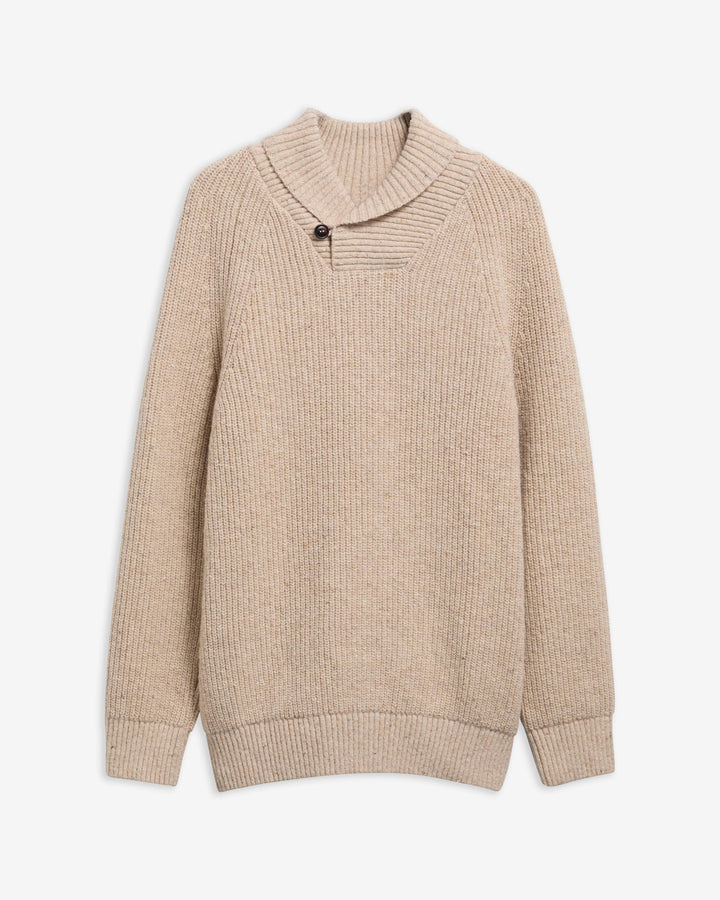 Fleck Shawl Sweater - Pearl