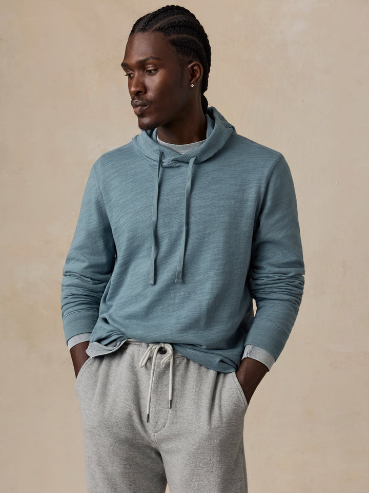 Sunwashed Slub Hoodie - Seaglass Blue