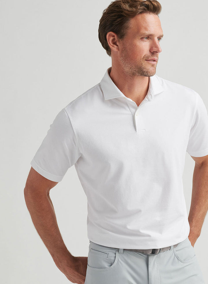 Peter Millar Albatross Cotton Pique Polo - White