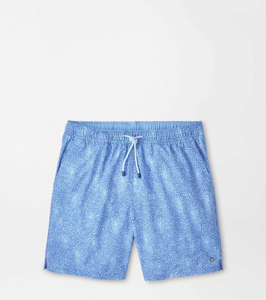 Sea Glass Seahorses Swim Trunk - Dusk Blue