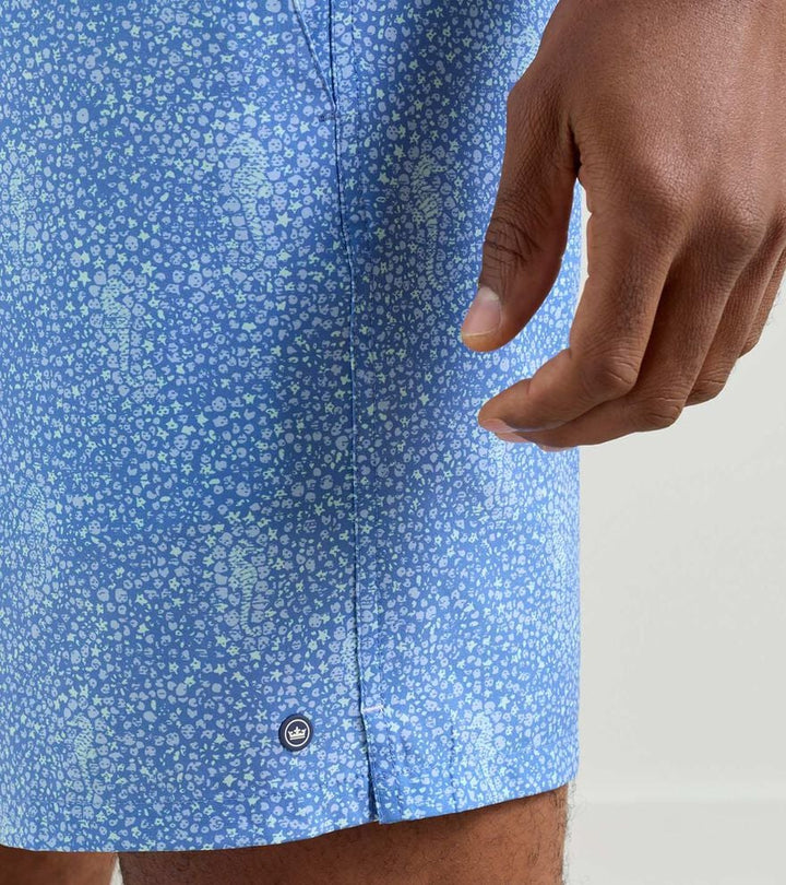 Sea Glass Seahorses Swim Trunk - Dusk Blue