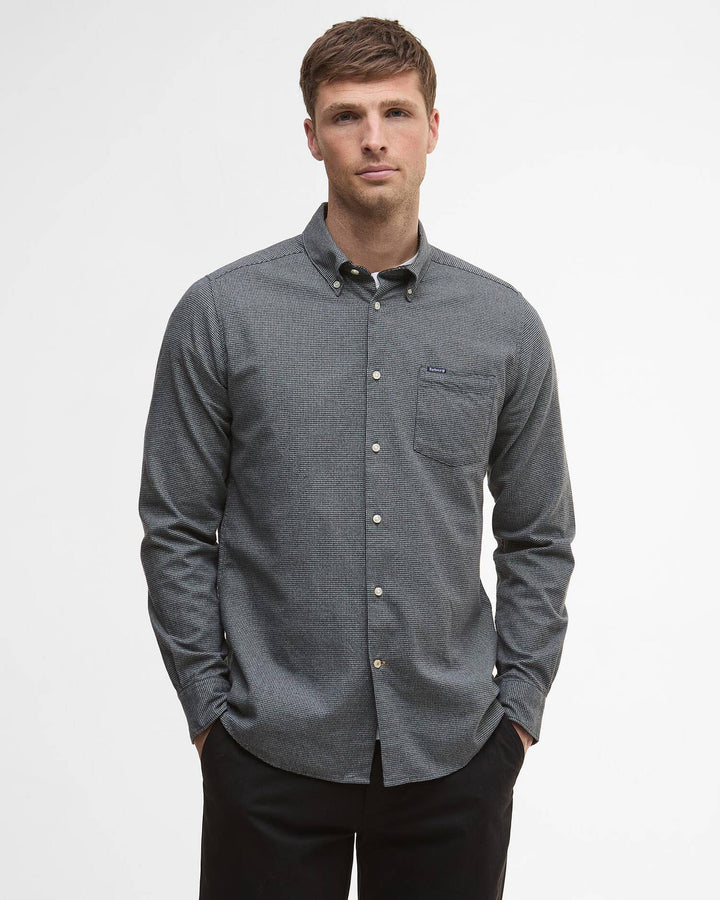 Turner Houndstooth Shirt - Grey Marl