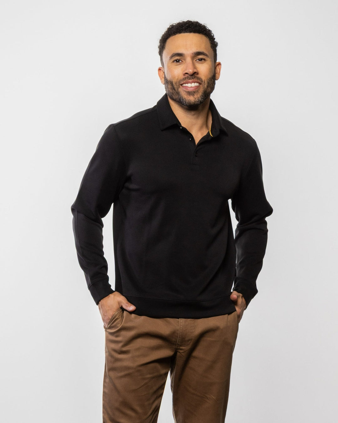 Matteo LS Polo - Jet Black