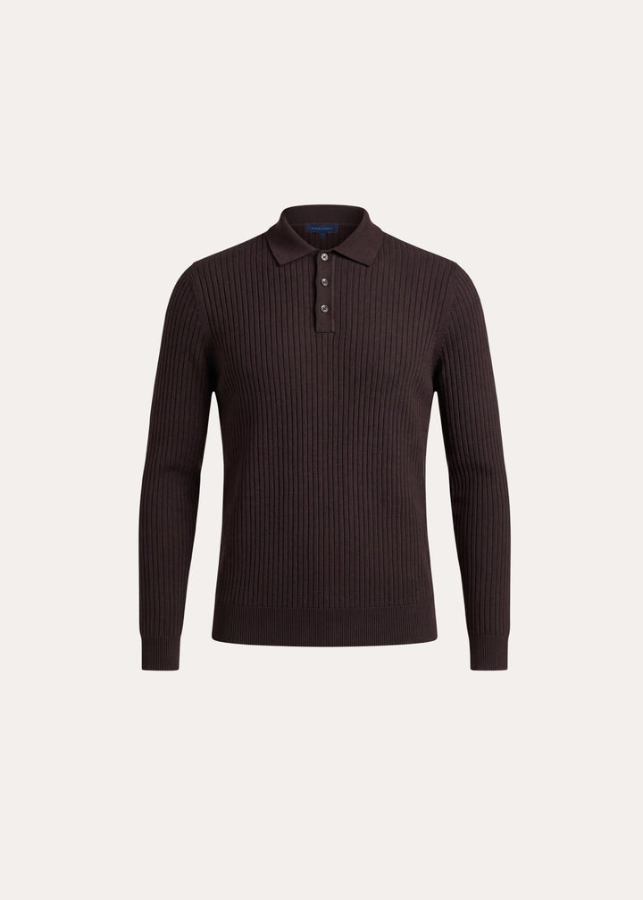 Merino LS Polo - Mahogany