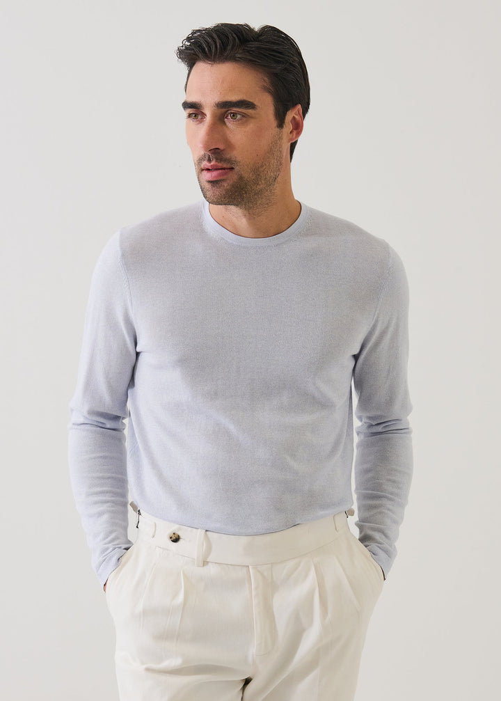 Cotton Cupro Crewneck - Ocean
