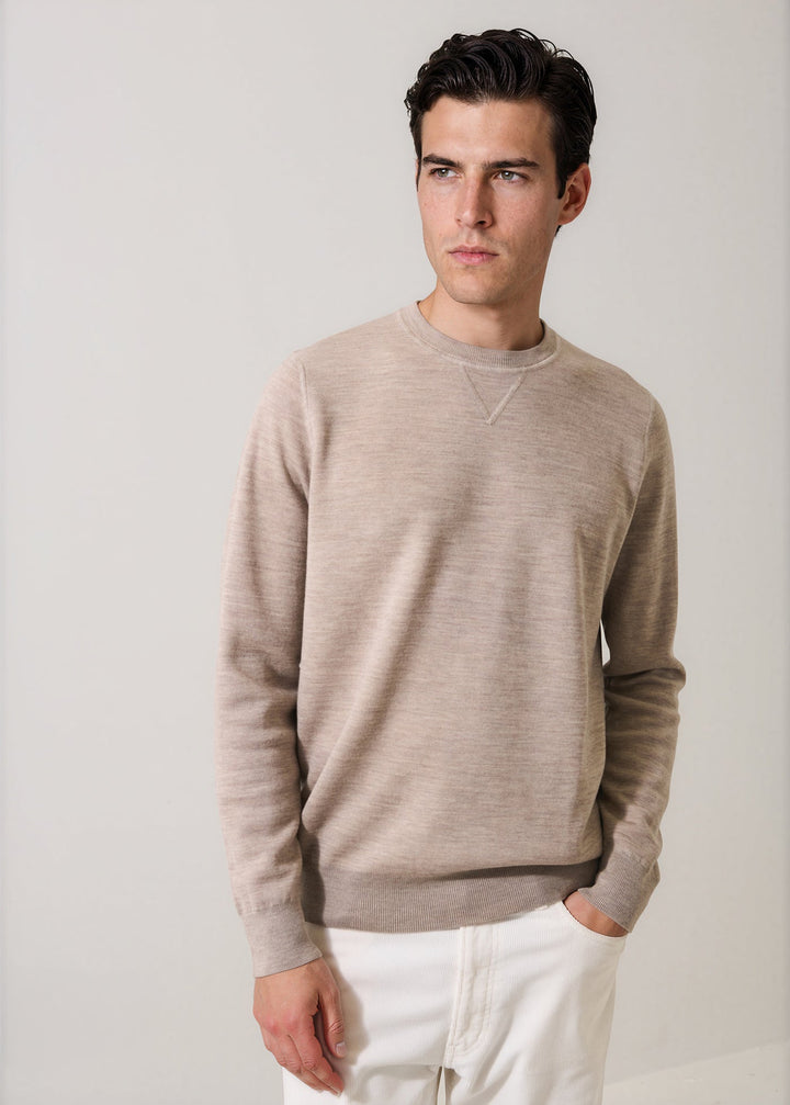 Double Face Merino Crewneck - Sandcastle