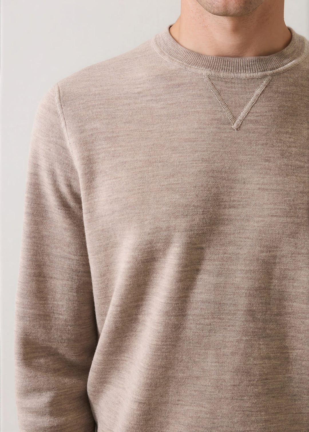 Double Face Merino Crewneck - Sandcastle