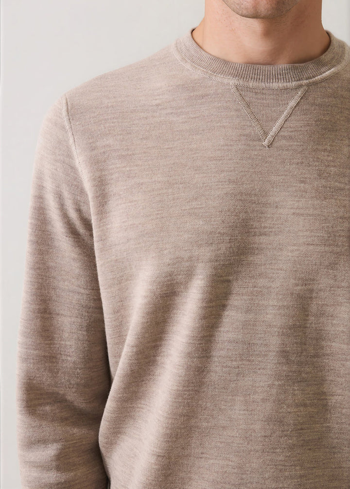 Double Face Merino Crewneck - Sandcastle