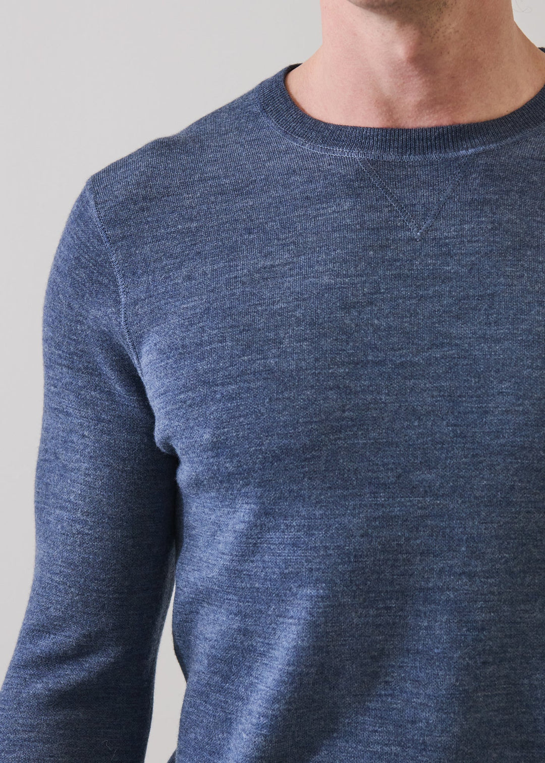 Double Face Merino Crewneck - Overcast