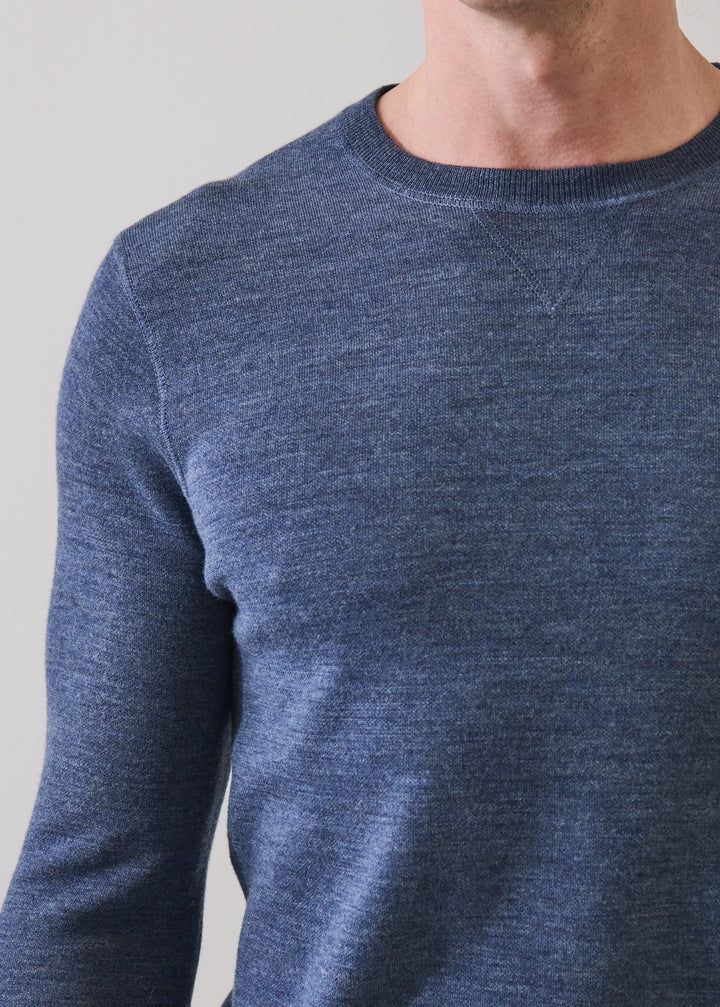 Double Face Merino Crewneck - Overcast
