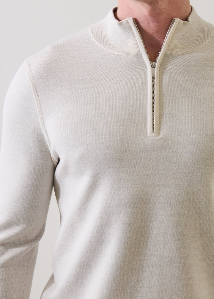 Double Face 1/4 Zip - Cream