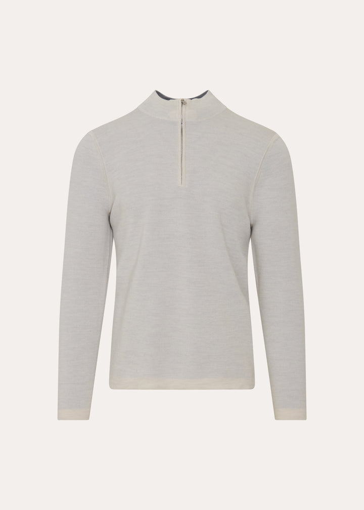 Double Face 1/4 Zip - Cream