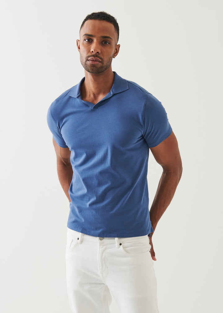 Patrick Assaraf Iconic Open Polo - Indigo