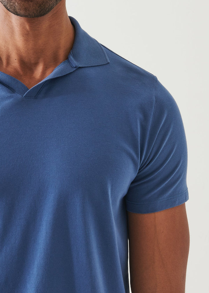 Patrick Assaraf Iconic Open Polo - Indigo