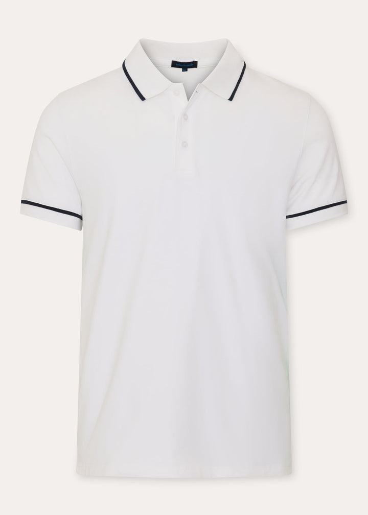 Pima Cotton Tipped Polo - White