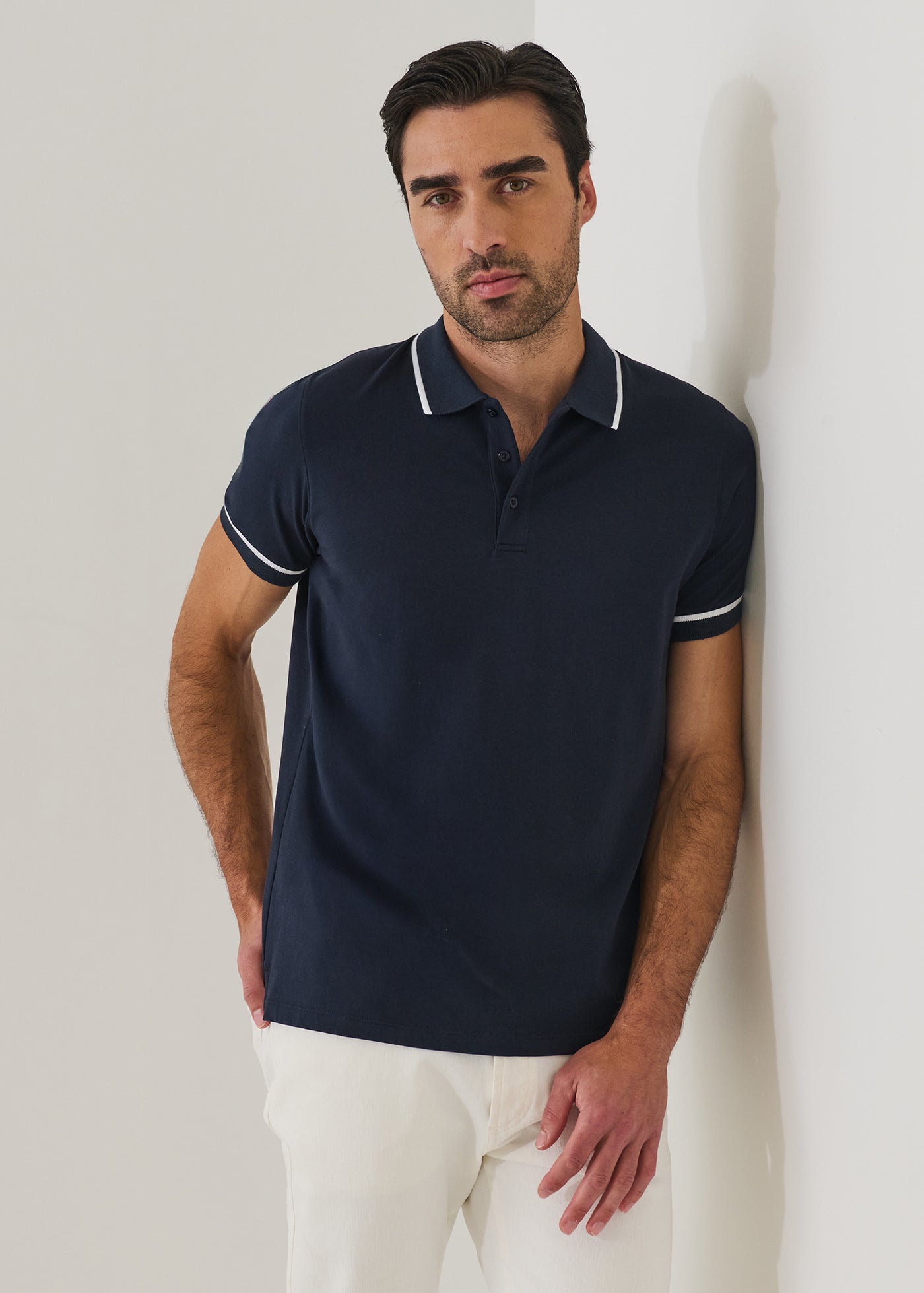 Pima Cotton Tipped Polo - Midnight – Rothmans New York