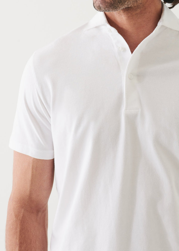 Patrick Assaraf Cotton Stretch Polo - White