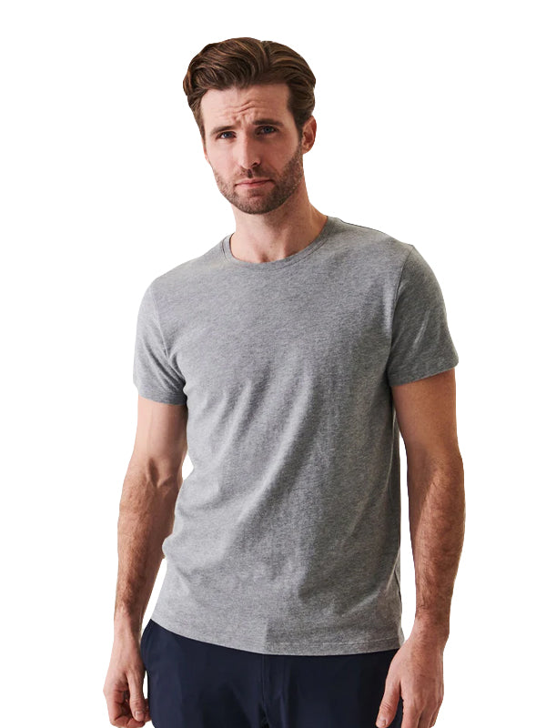 Patrick Assaraf Iconic Pima Cotton Stretch Crew T-Shirt - Grey