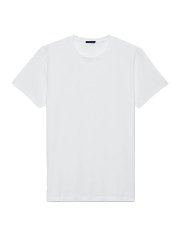 Patrick Assaraf Iconic Pima Cotton Stretch Crew T-Shirt White