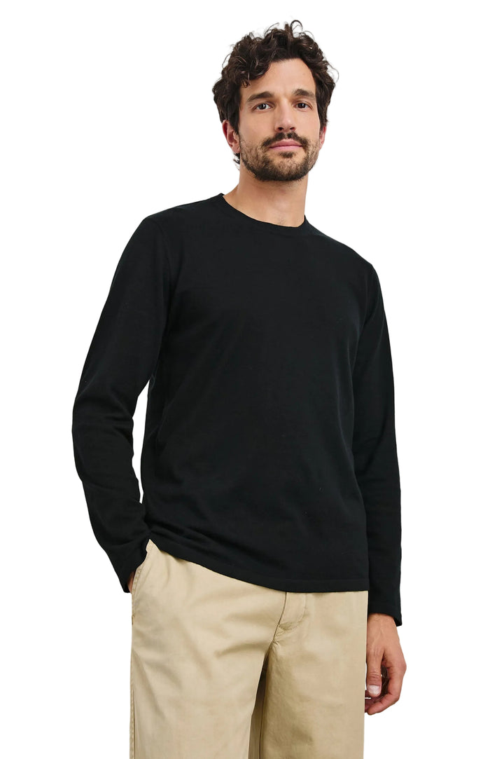 Quentin Cotton/Cashmere LS Tee - Black