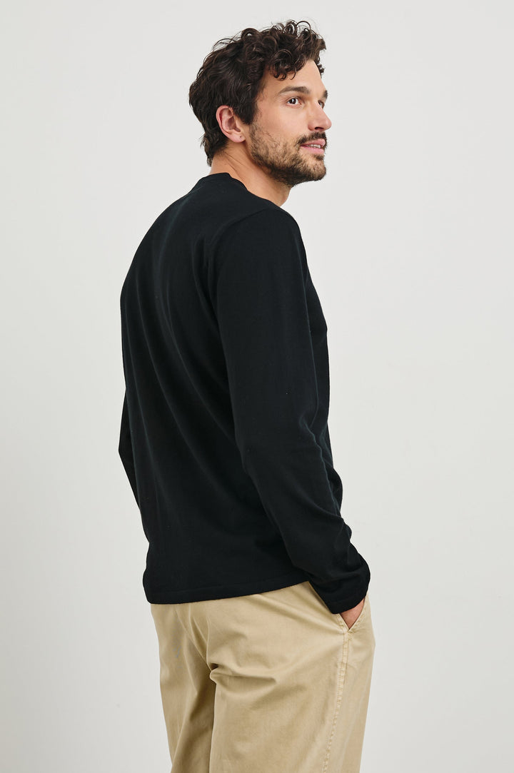 Quentin Cotton/Cashmere LS Tee - Black