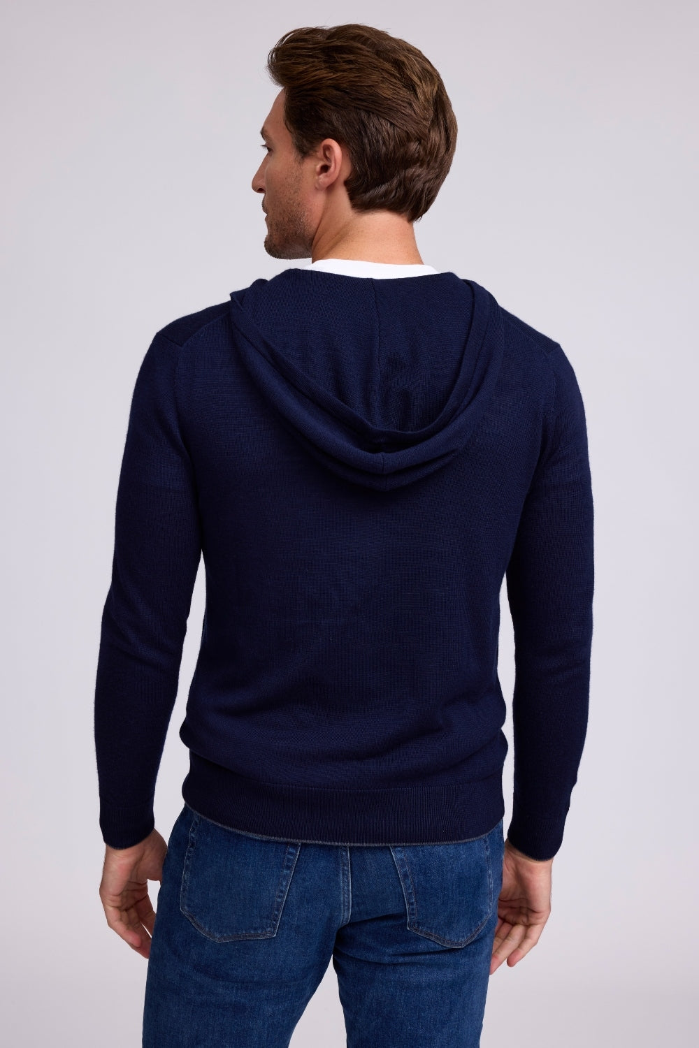 Merino Full Zip Hoodie - Navy