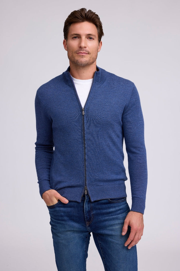 Merino Full Zip Jacket - Indigo